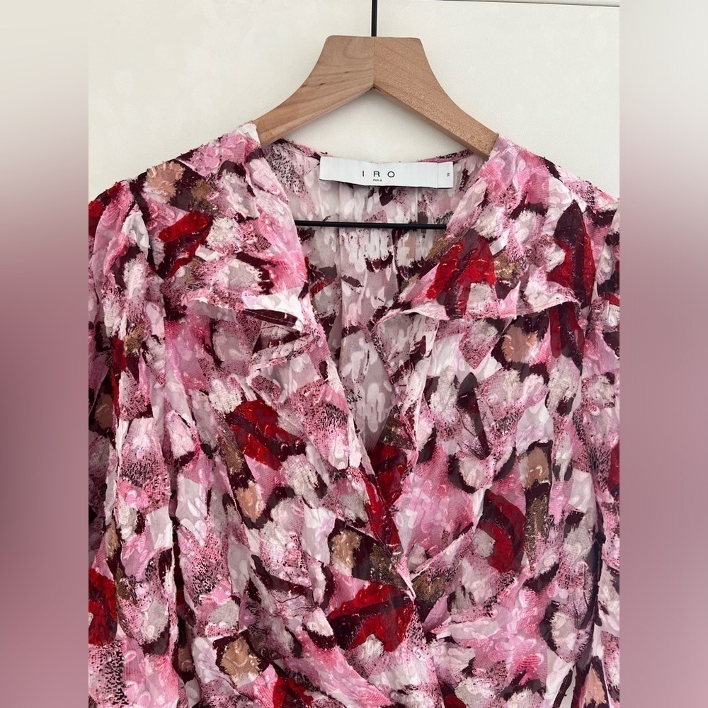 IRO Carlina Ruffle Silk Blend Mini Dress - Picture 4 of 4